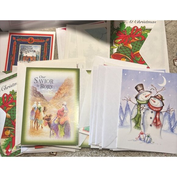 Christmas Greeting Cards With Envelopes Assorted Made in Canada Set of 50 - Picture 3 of 10